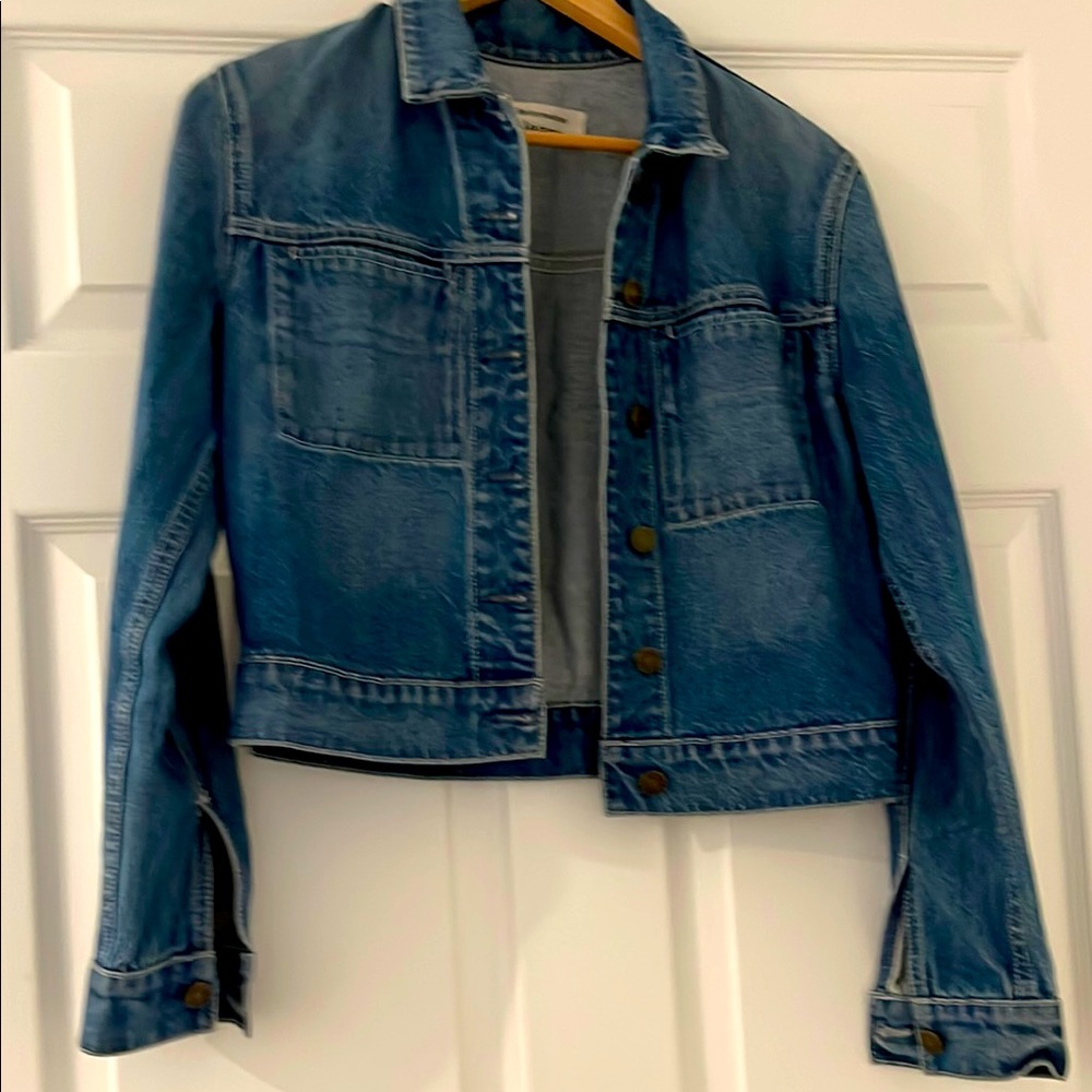 Reformation Blue Cropped Jean Jacket